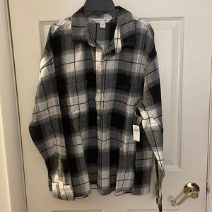 NWT ON Flannel The Boyfriend Shirt XL Tall